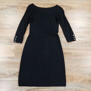 🔹️White House Black Market Black Long Sleeve Bodycon Sweater Dress XSmall
